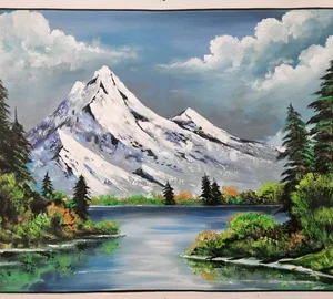 Home mountain lake landscape